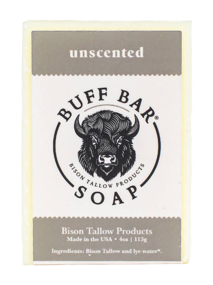 Unscented Bison Tallow Soap Bar - 4 oz for wholesale by Big Crazy Buffalo