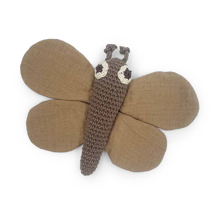 Sonajero y Doudou Mariposa Nocturna - B2B - 5 piezas - solo UE para venta al por mayor de MYUM - THE VEGGY TOYS