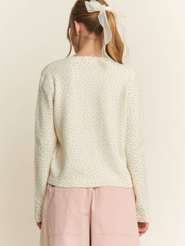 CANDESCENT - Wholesale Cardigan - Women's - Long Sleeve Polka Dot Knit Cardigan 13