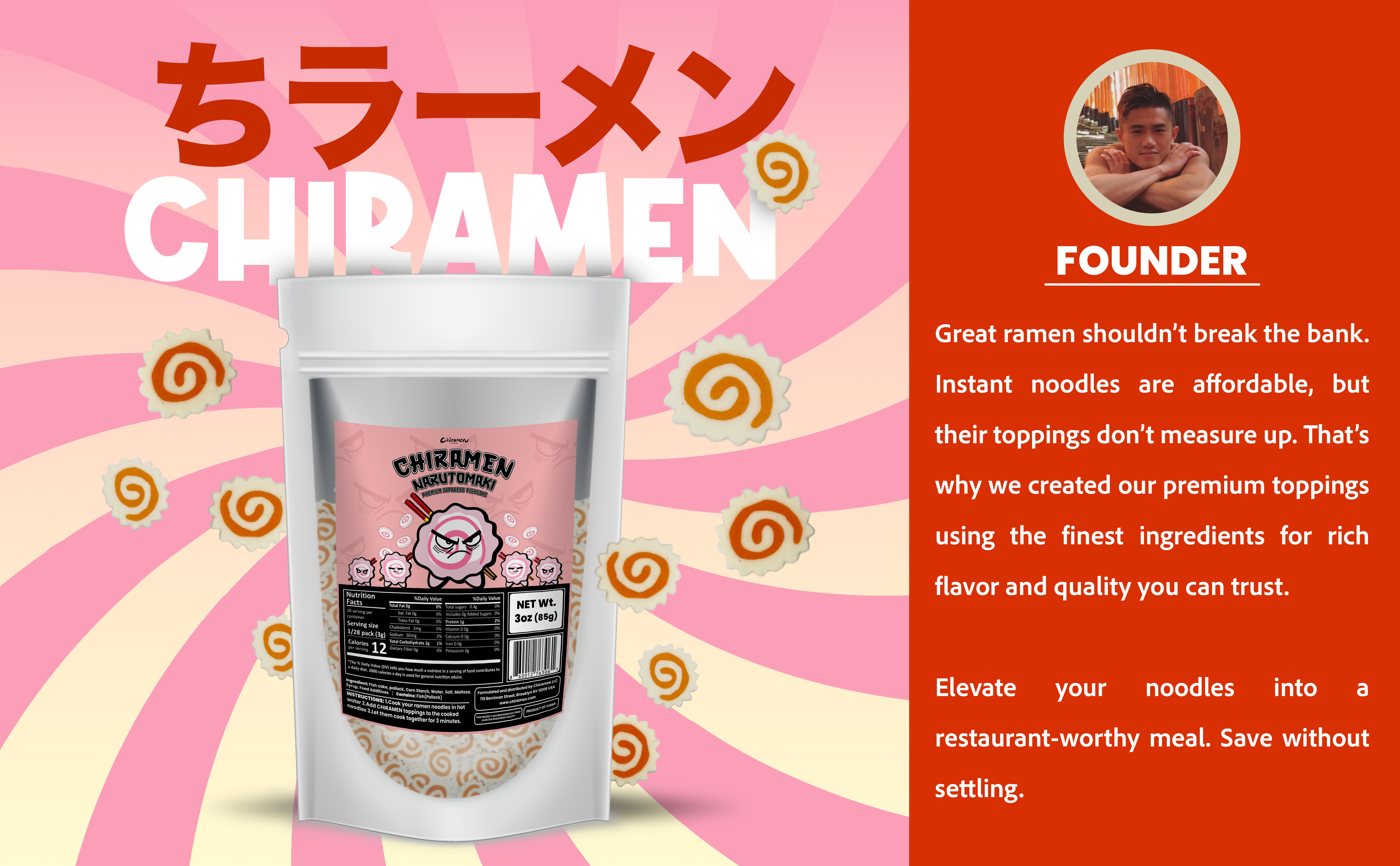 Chiramen - Wholesale Ramen - Chiramen Dried Fish Cake Narutomaki Ramen Toppings3