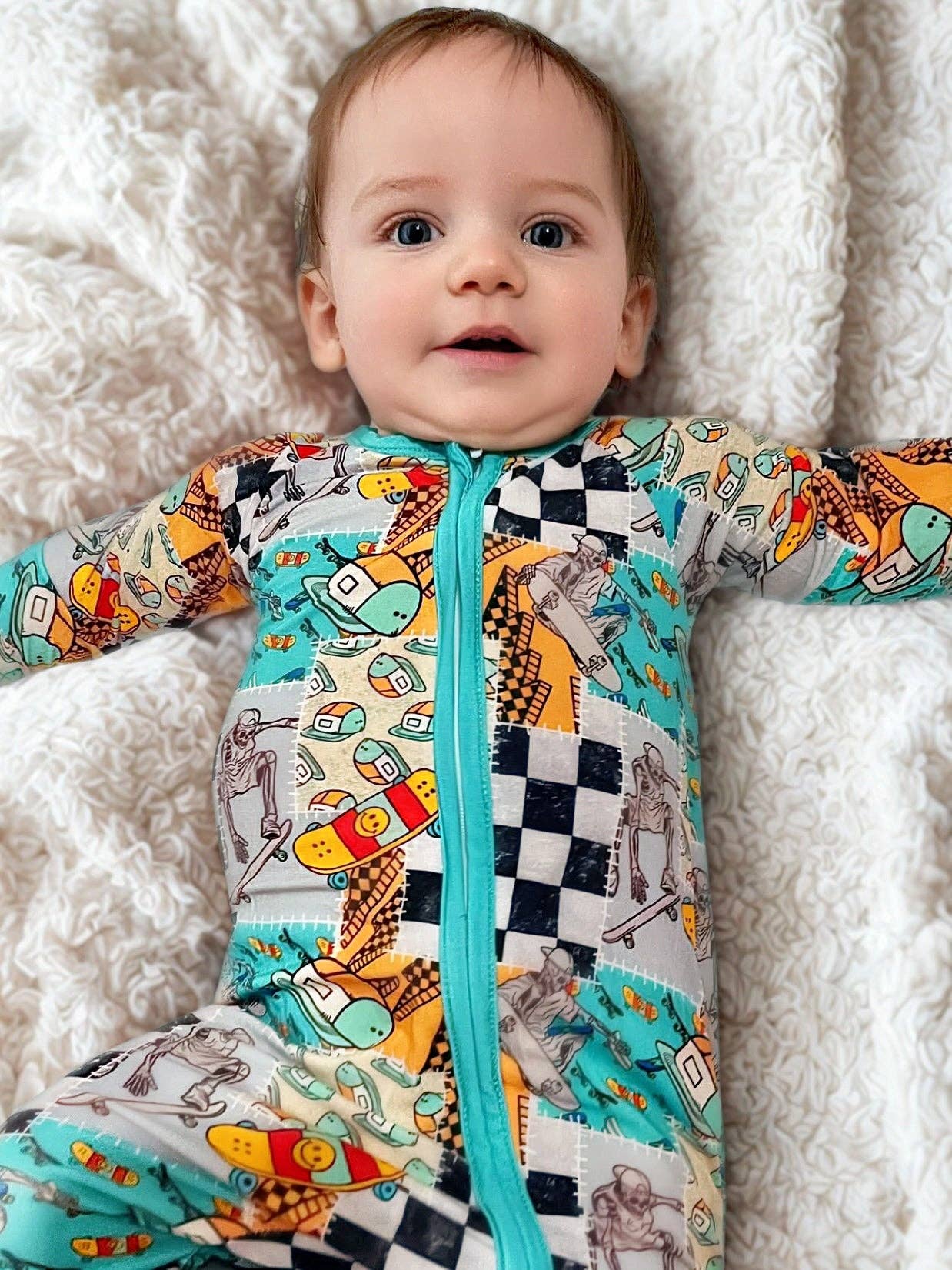 Brinley Jo’s Bamboo - Wholesale Jumpsuit - Baby - Skater Boy Bamboo Romper0