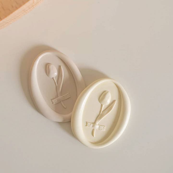LULUFUNSTUDIO - Wholesale Rubber/Decorative Stamp - Orange studio | Tulip wax seal stamp