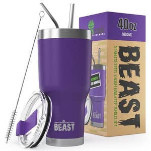 30 oz Purple Reusable Stainless Steel Double Insulated Tumbler