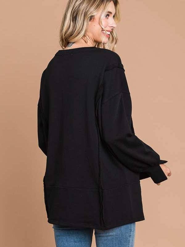 Culture Code - Wholesale Tunic - Women's - CFT1934L - ROUND NECK OVERSIZED EXPOSED SEAM TOP4