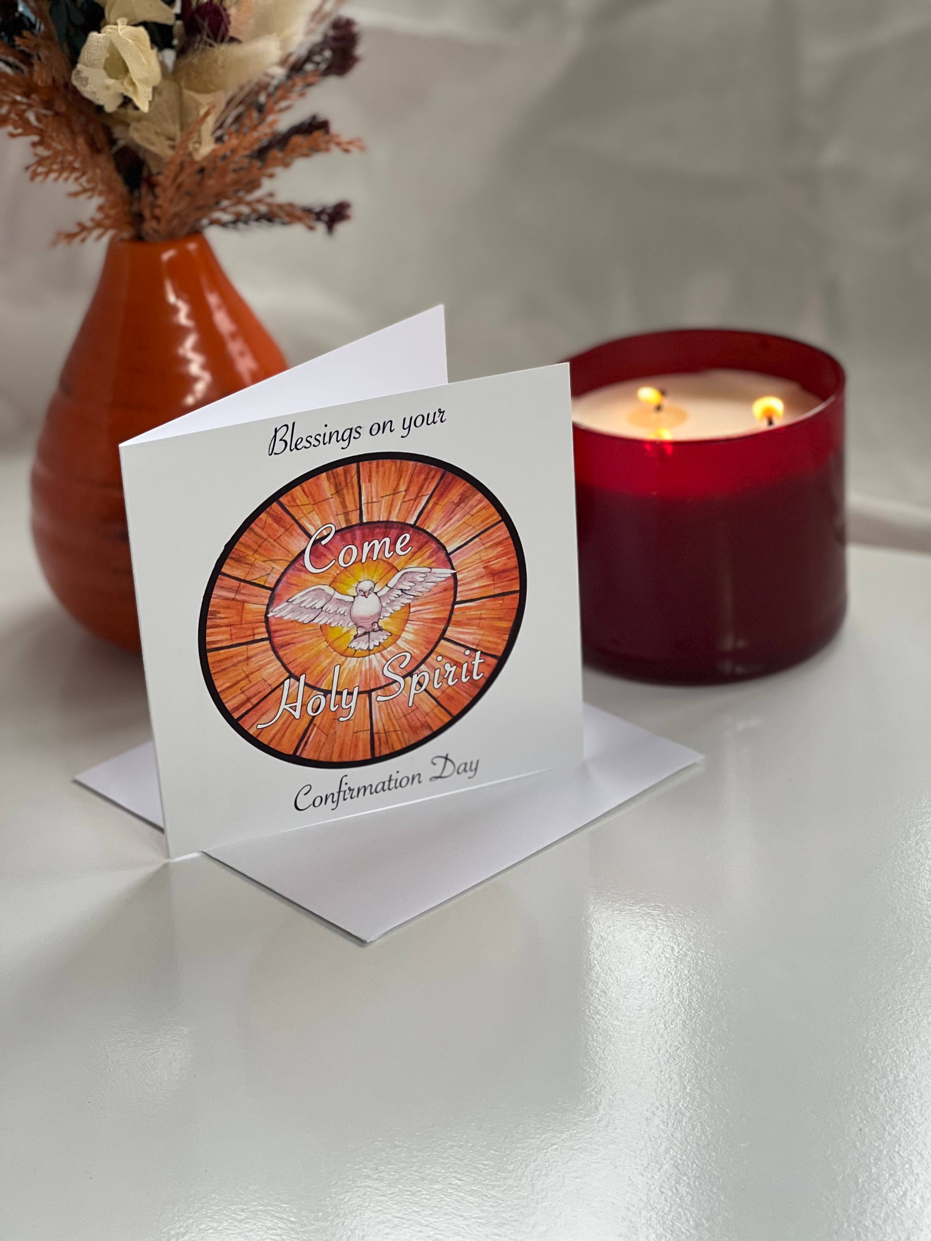 Emilia Rose Artwork LLC - Wholesale Confirmation & Communion Card - Holy Spirit Confirmation Card2