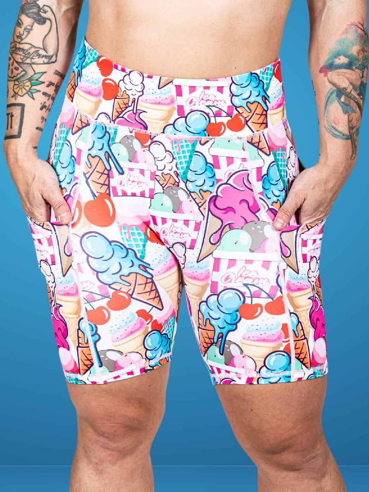 Pantalones cortos Frosty Treat Xtra Long con bolsillo Next Level para venta al por mayor de GRRRL