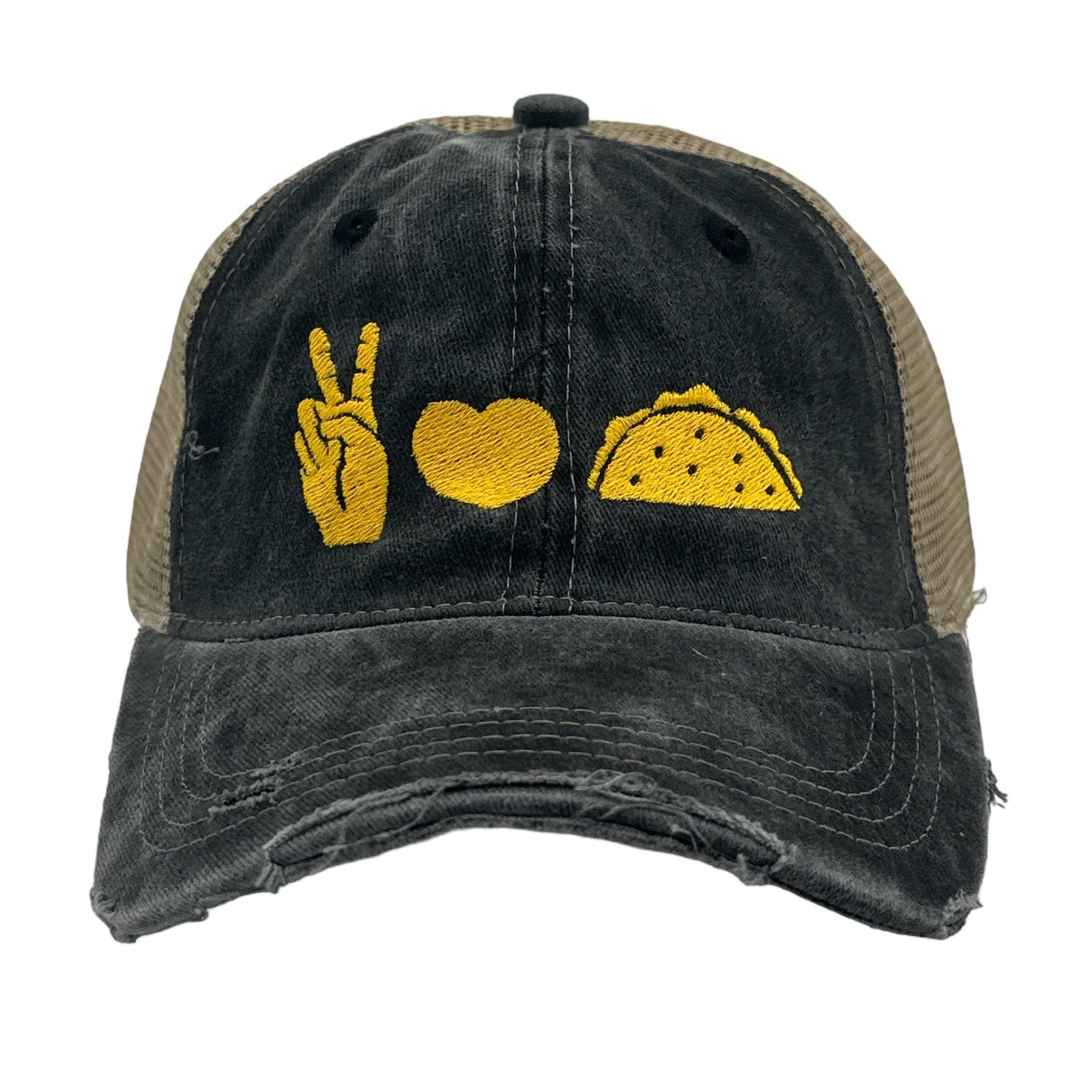 Crazy Dog T-Shirts - Wholesale Baseball Cap - Unisex - Peace Love Tacos Hat Funny Peaceful Mexican Food Lovers Cap4