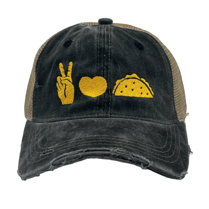 Crazy Dog T-Shirts - Wholesale Baseball Cap - Unisex - Peace Love Tacos Hat Funny Peaceful Mexican Food Lovers Cap4