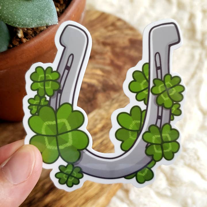 Autocollant en vinyle Lucky Horseshoe, 3 x 3 » pour la vente par Chez Louie Designs