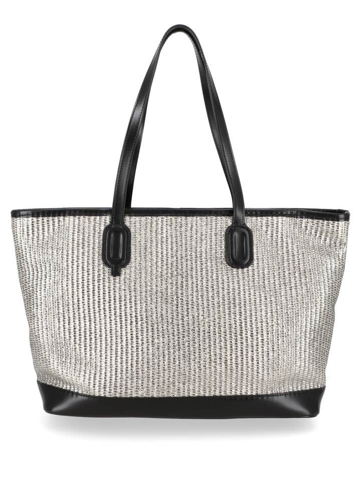 SOMMERTASCHE AUS STOFF MIT RAFFIA-EFFEKT, HERGESTELLT IN ITALIEN - EDY für den Großhandel von Quarzovivo