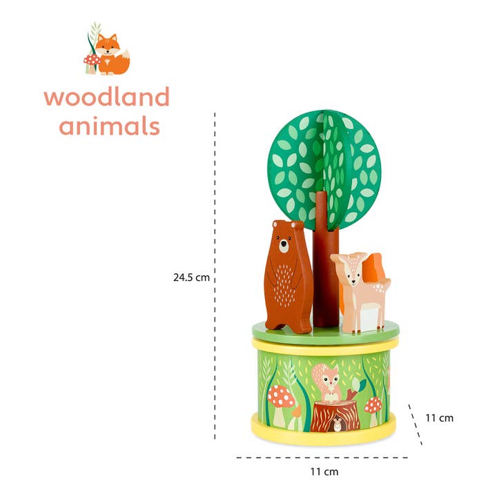 Orange Tree Toys - Wholesale Wood Toy - Kids - Woodland Wooden musical carousel