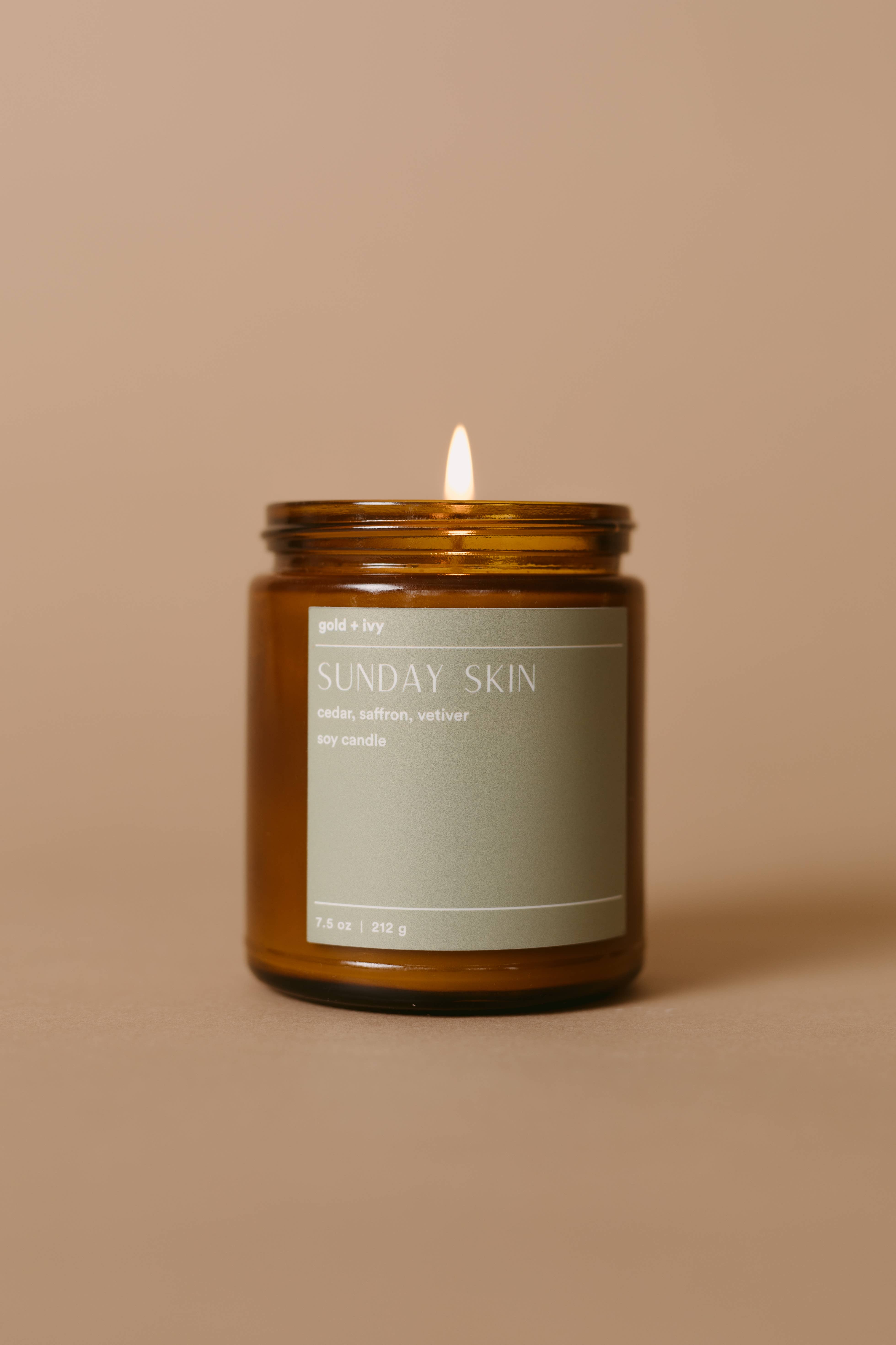 gold + ivy - Wholesale Jar/Filled Candle - Custom Branded Soy Candles - 7.5 oz - Amber8