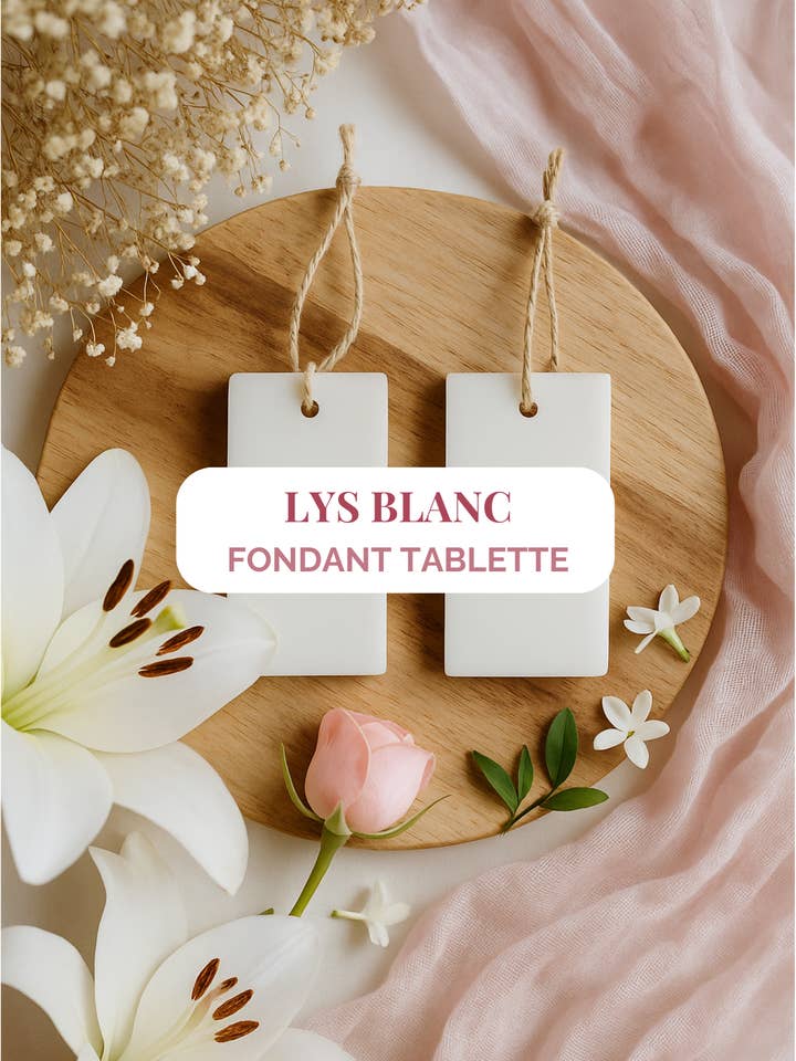 "Lys Blanc" Scented Wax Tablet 10h for wholesale by WILD CHILD Bougies & Co
