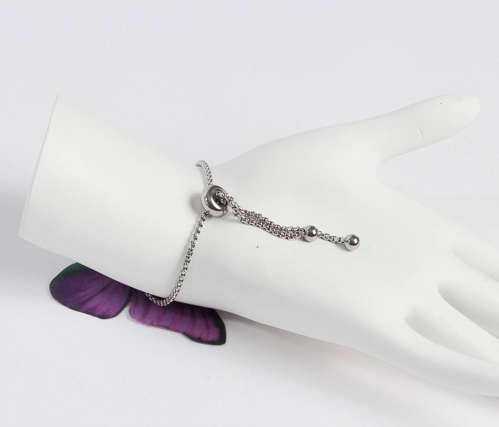 Fashion Butterflies - Wholesale Bedelarmbandje - Hemelsblauwe zijden vlinder verstelbare armband3