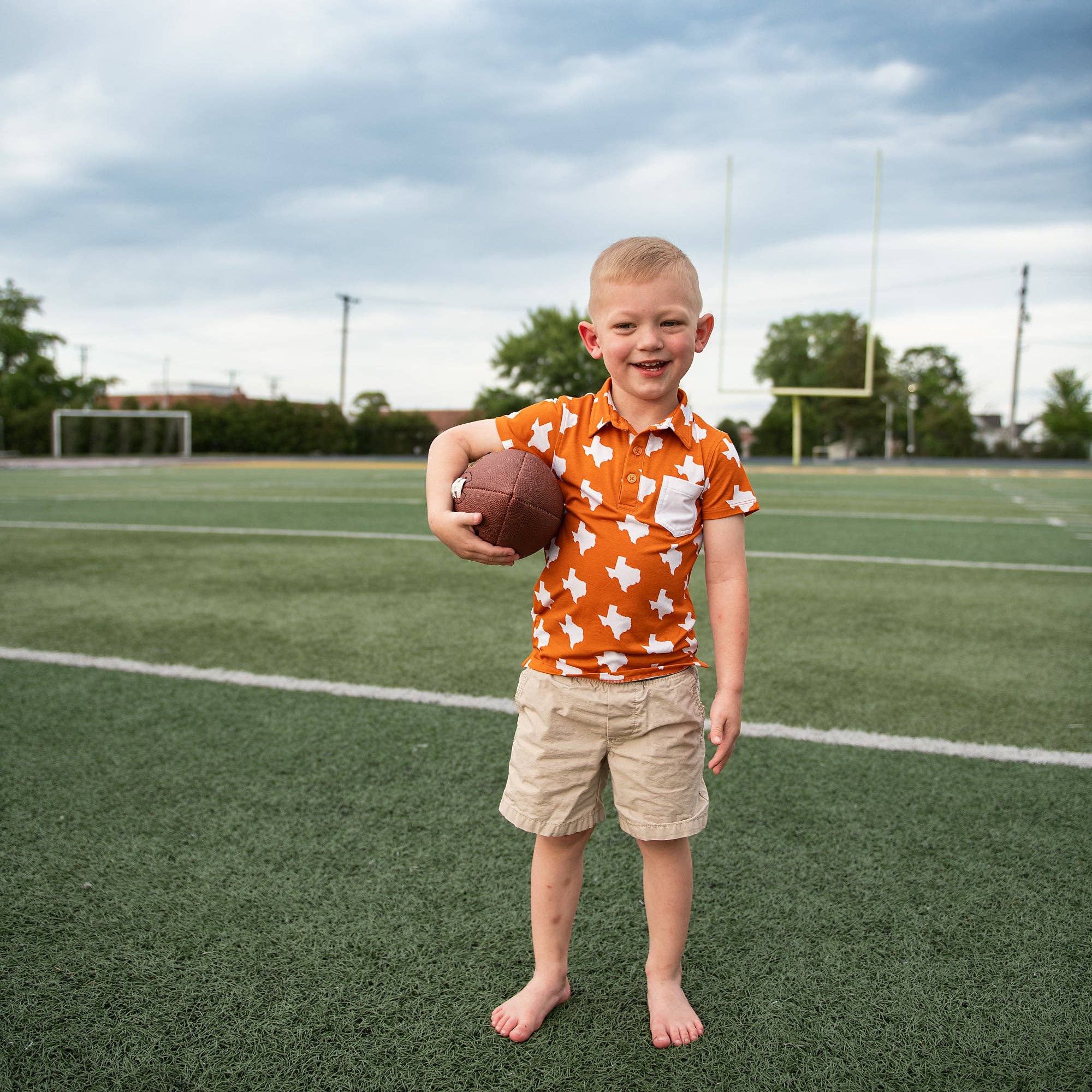 Gigi and Max - Wholesale T-Shirt - Kids - Bamboo Kids Clothing Boys Shirt Polo Texas Burnt Orange & White 7
