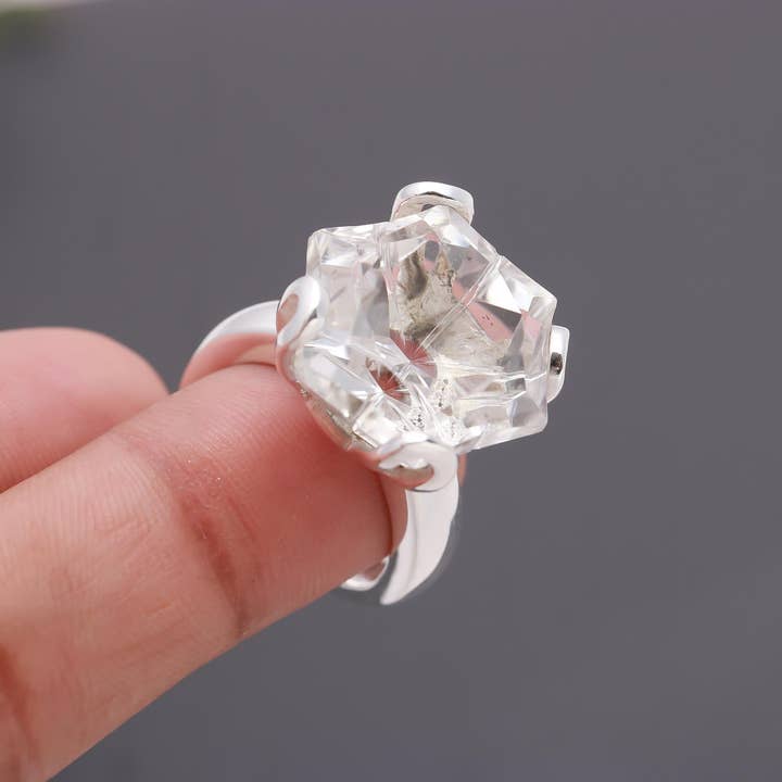 925 Silver Raw Crystal Statement Ring for wholesale by AG 925 JEWELLERY