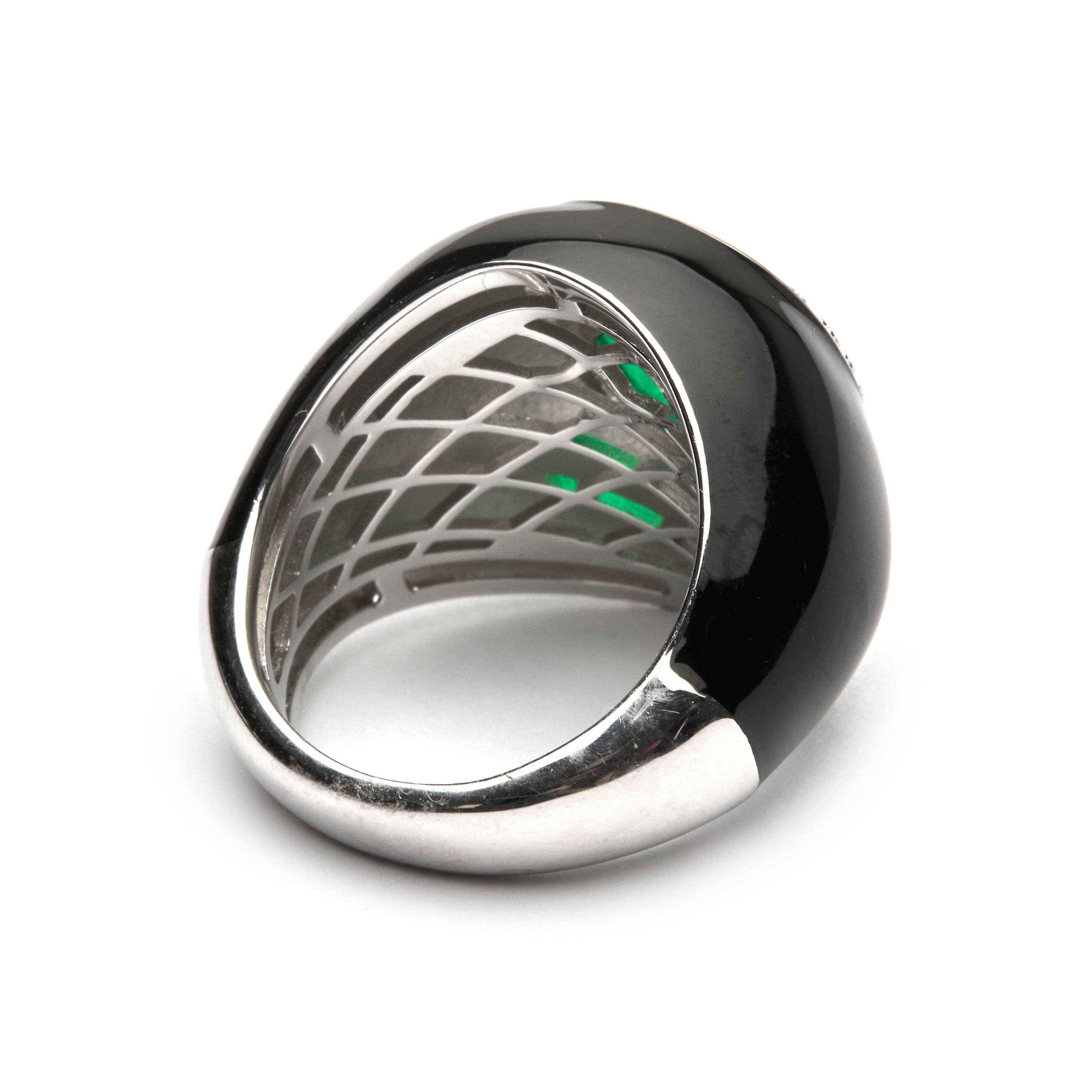 Luxenter – wholesale Cocktail/Statement Ring – Luxenter ring i sterlingsilver 925 och ljusgrön hydrotermal kvarts med rodiumfinish - Iosa2