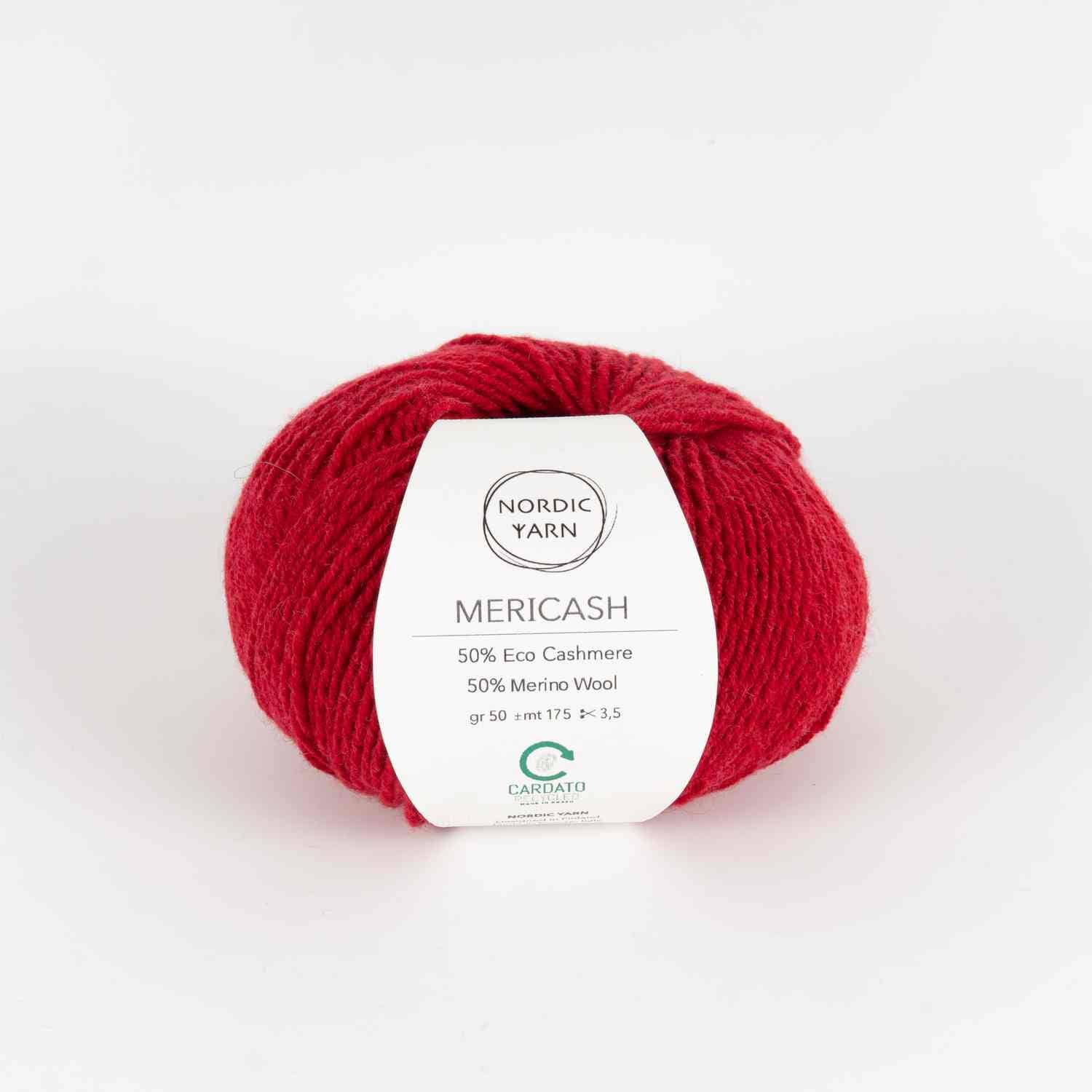 Nordicyarn – wholesale Yarn – MeriCash, 50% Cashmere 50% Wool, DK Red Fire