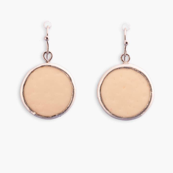 Natural Ostrich eggshell Earrings for wholesale by Mambu Design