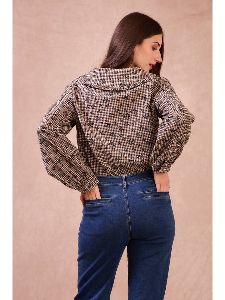 Calie Paris – wholesale Blouse – Women’s – ALAIN Blouse – Checked Cotton with Retro Charm7