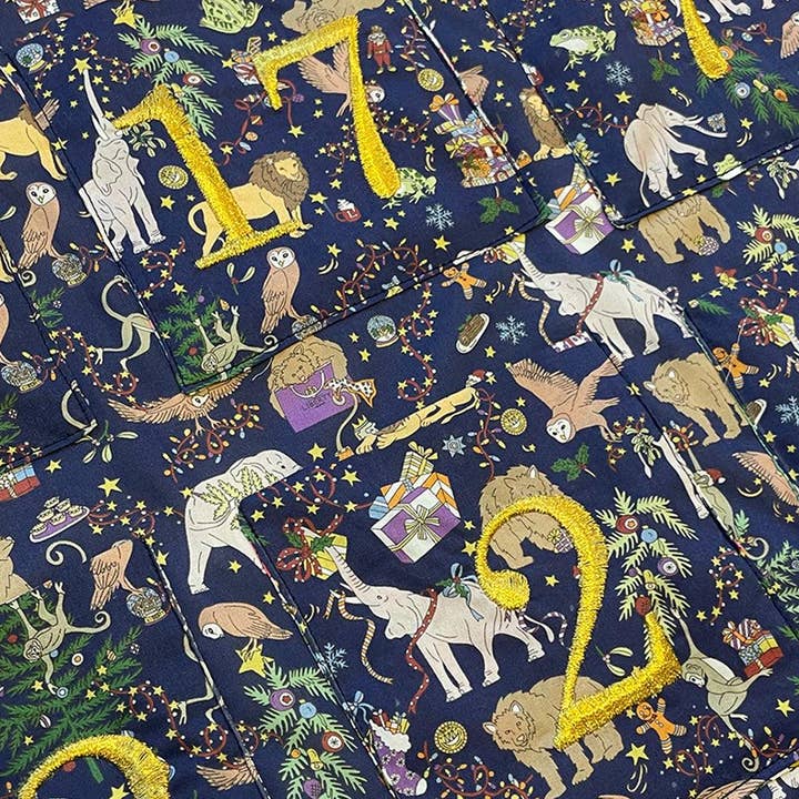 Coco & Wolf - Vendita all'ingrosso Calendario dell'avvento - Calendario dell'Avvento riutilizzabile realizzato con tessuto Liberty NATALE