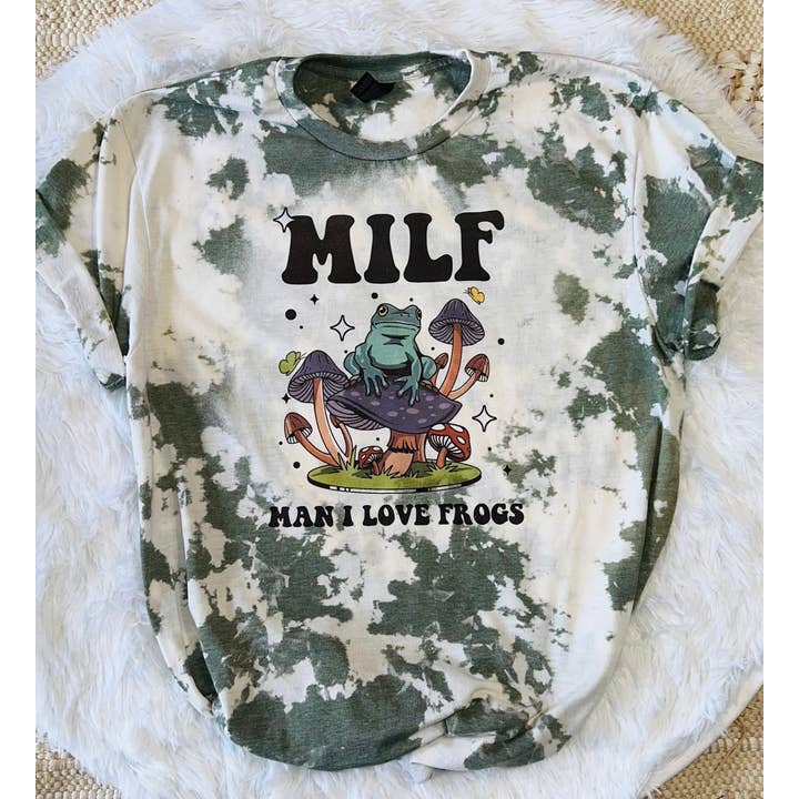 Funny Frog Bleached Shirt for wholesale by RVL Designs