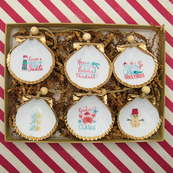 Coastal Christmas Mini Shell 6 pk for wholesale by DogFish Design 13