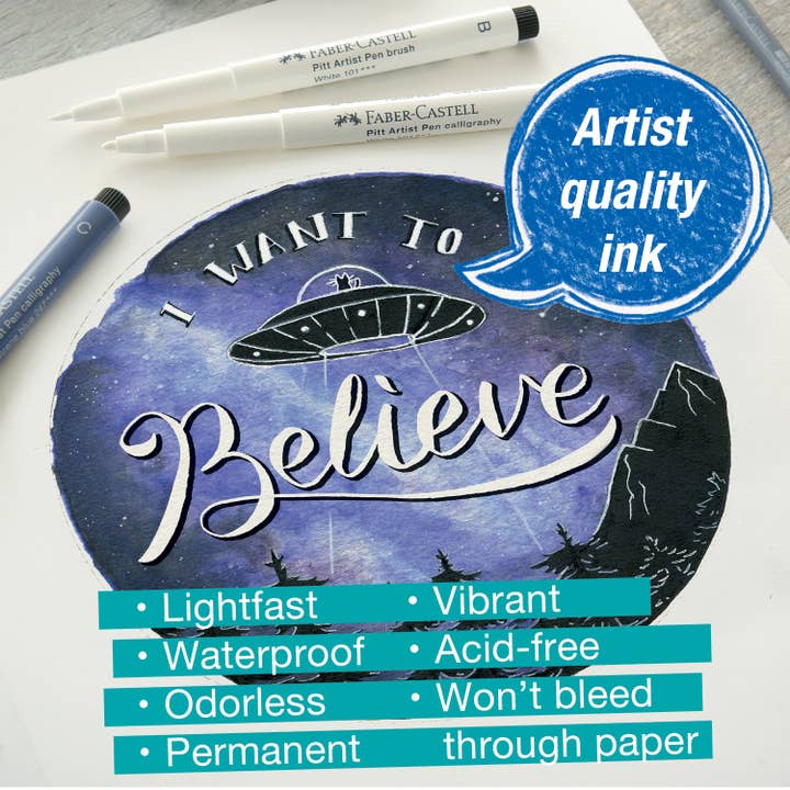 Faber-Castell / Creativity for Kids - Wholesale Pen - Pitt Artist Pen, #101 White Lettering - Set of 4