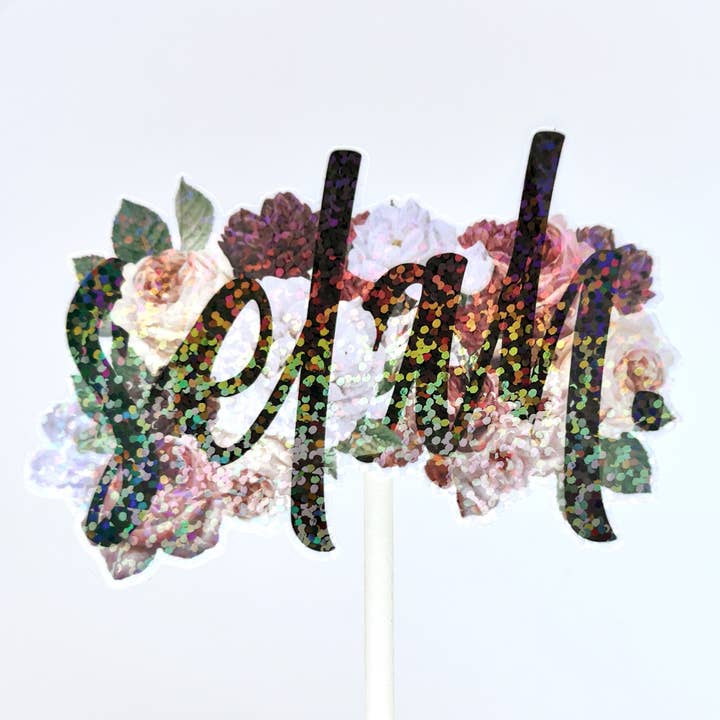 Selah Floral Christian Holographic Waterproof Sticker for wholesale by Crossight Overclothes