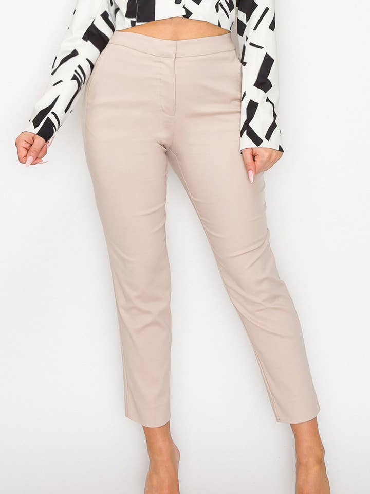 Pantalones lisos con cremallera para venta al por mayor de LINZY