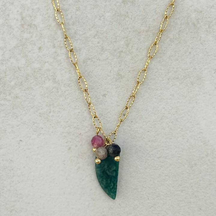 Cassette Barcelona - Wholesale Pendant/Charm Necklace - Lagos Bohem Necklace w African Jade Stone