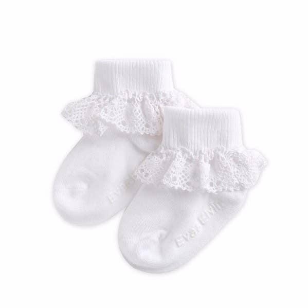 Frill Ankle Socks - Classic White for wholesale on Faire