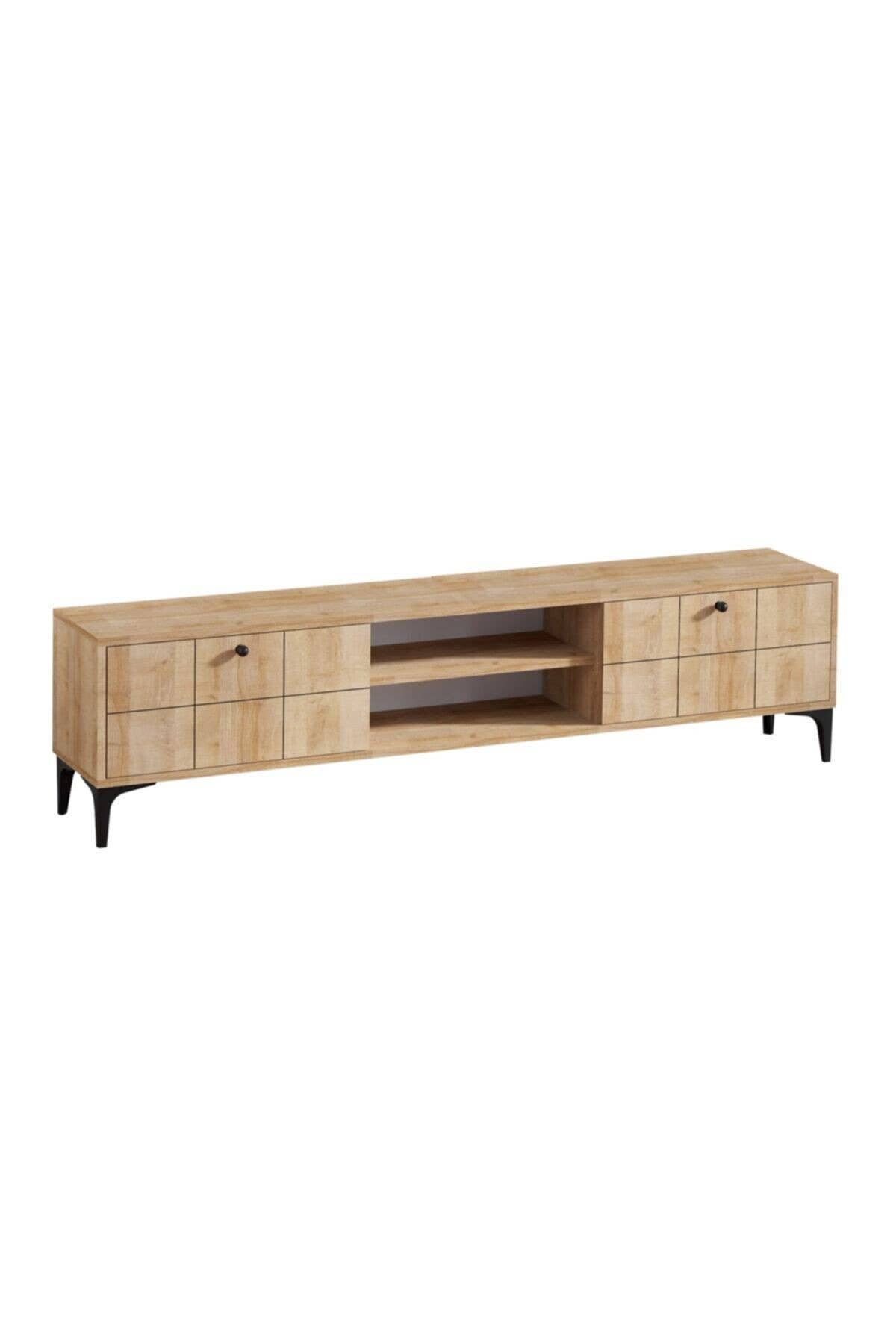 Multi Colored Decormet Hera TV Stand Sapphire Oak for wholesale on Faire2