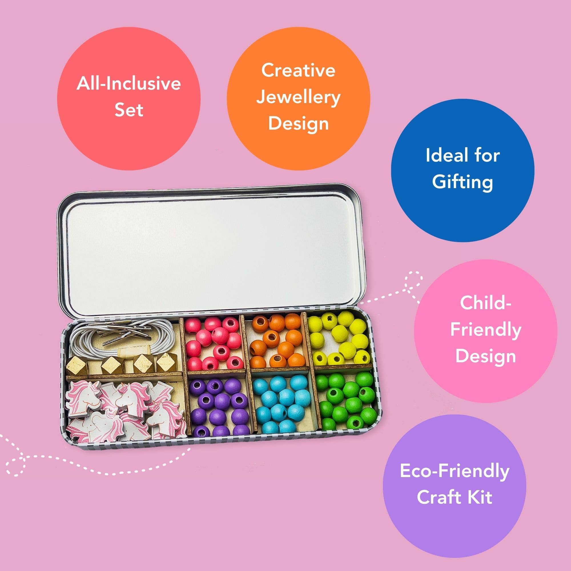 Cotton Twist (USA DUTIES PAID) - Vente Kit de fabrication de bijoux – enfant - Kit de perles avec bracelet en forme de licorne3