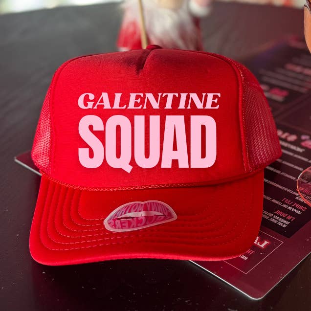 GALENTINE SQUAD TRUCKER HAT for wholesale by Funny Mother Truckers