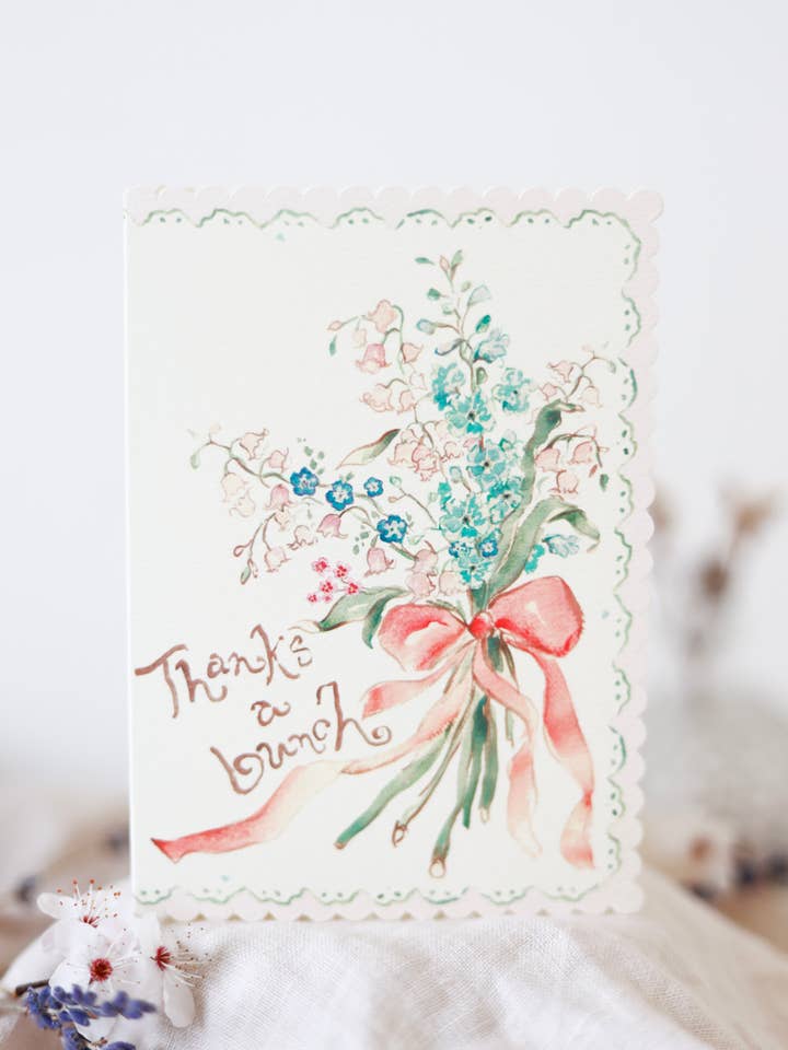 Thanks a bunch - scalloped edge card for wholesale by Sophie Amelia Creates