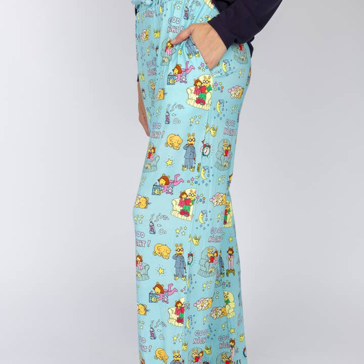 Blå/Multi Godnat Arthur™ Bambus Afslappede Loungebukser for engroshandel på Faire1