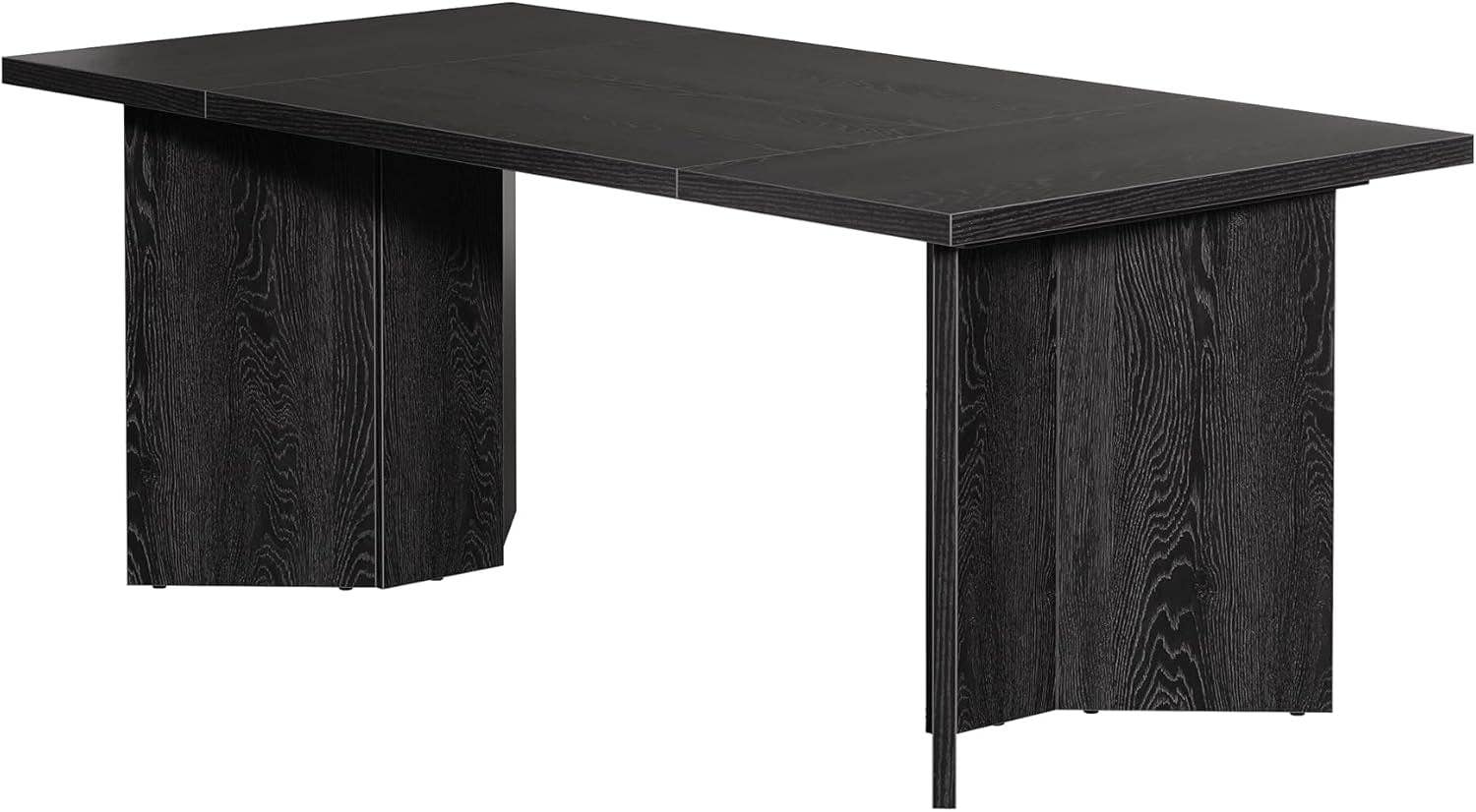 ShipItFurniture - Wholesale Side Table - 63 Inch Black Dining Table With Wood Base Seats 4 To 67