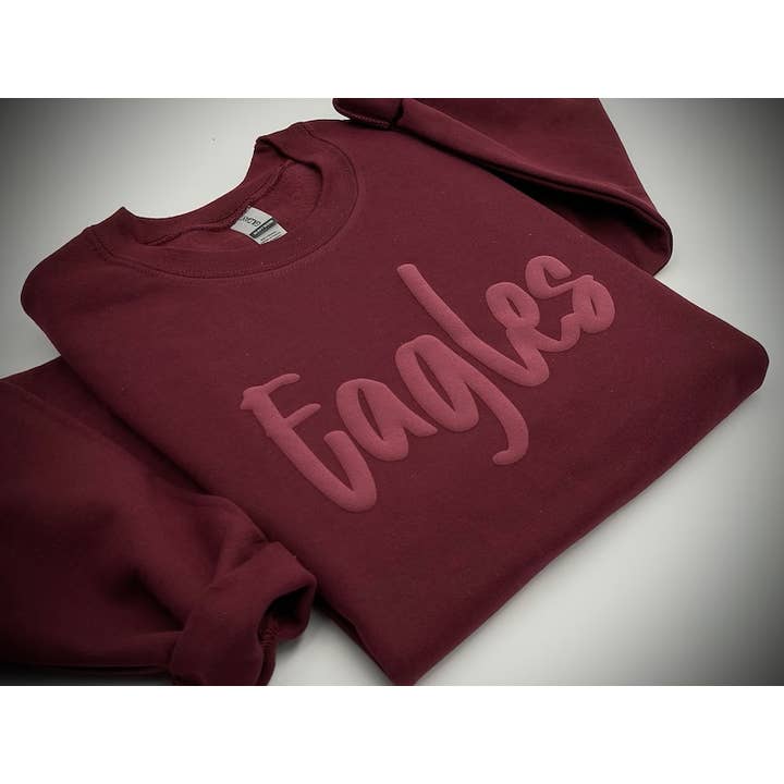 A Blessed Texas Mess Boutique - Wholesale Graphic Sweatshirt - Unisex - Custom School Mascot Sweatshirt Embossed Team Mascot Puff3