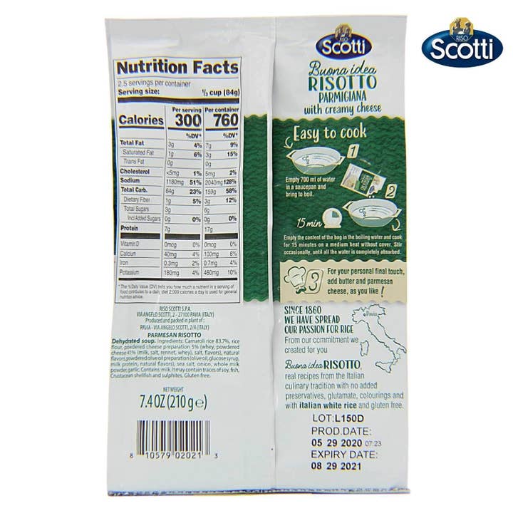 Wholesale Italian Food - Wholesale Rice - Riso Scotti Buona Idea Ready Risotto 15 Minute (Parmigiana)