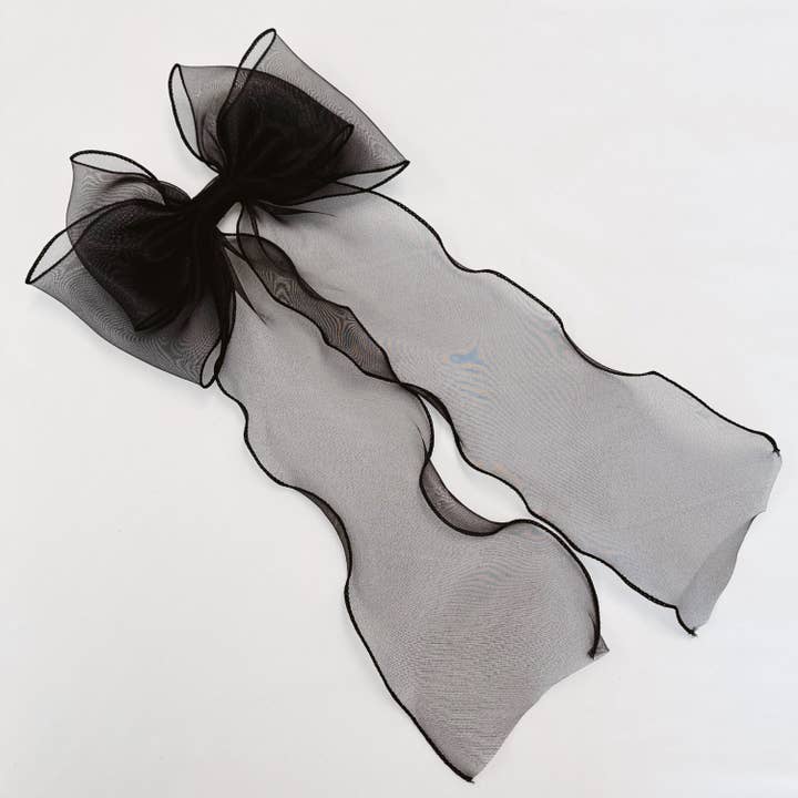 Ellison+Young - Wholesale Hair Clip - Women's - Sheer Silky Statement Hair Bow Clip