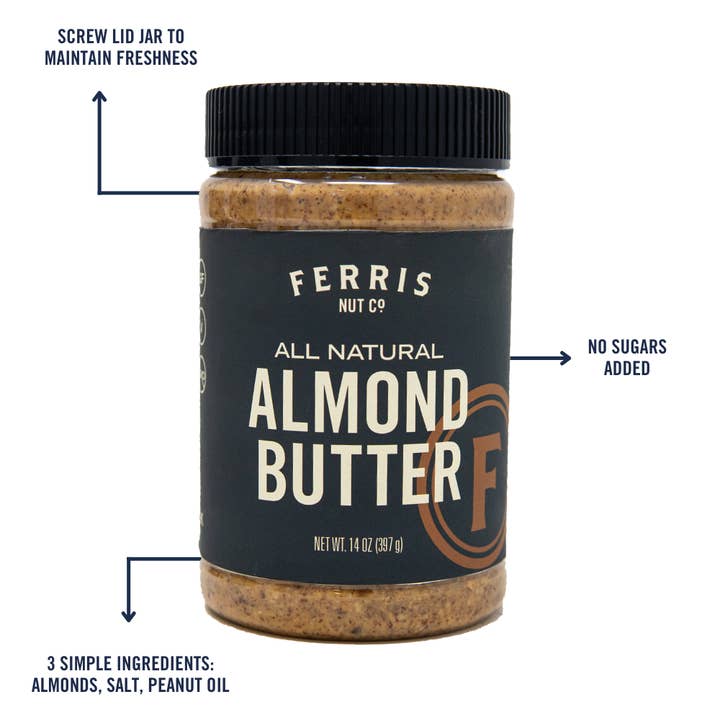 Ferris Coffee & Nut Co. - Vente Beurres de noix - Beurre d'amande 14 oz5