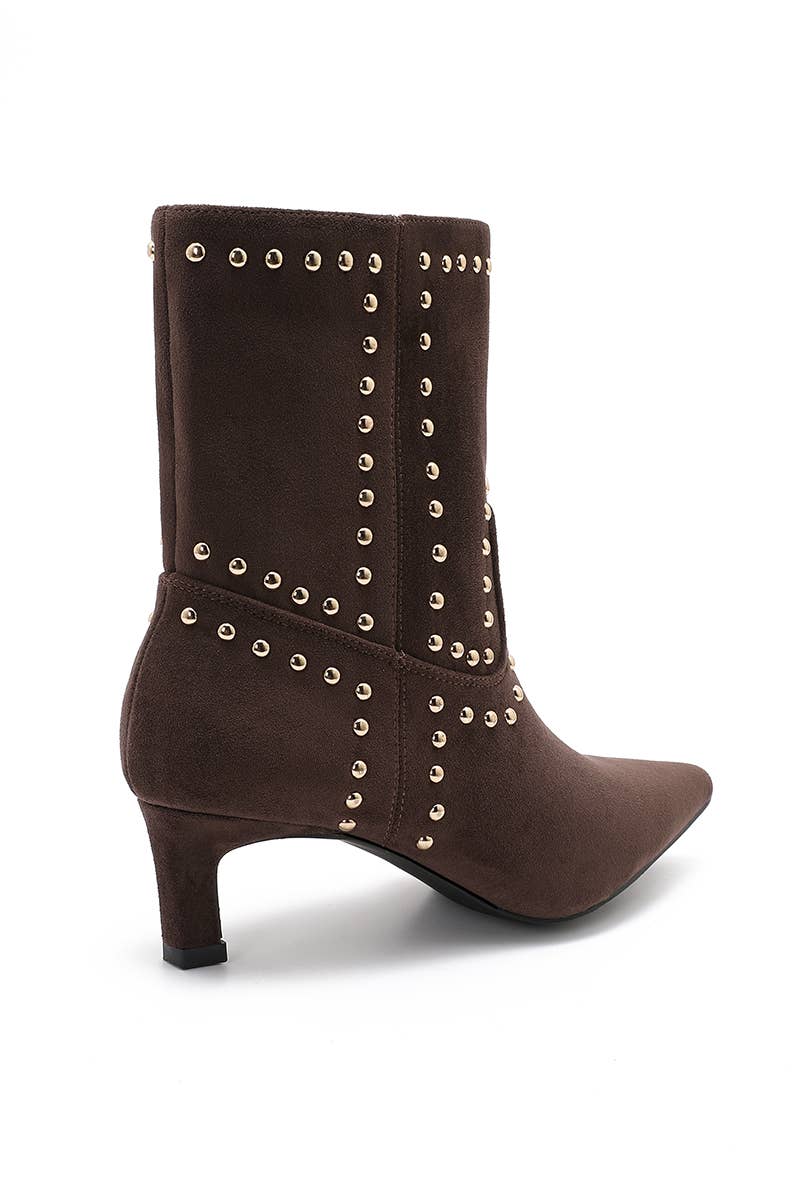 Joia Paris - Wholesale Booties - Women's - Western ankle boots with low heels, studded decoration GZ-30815