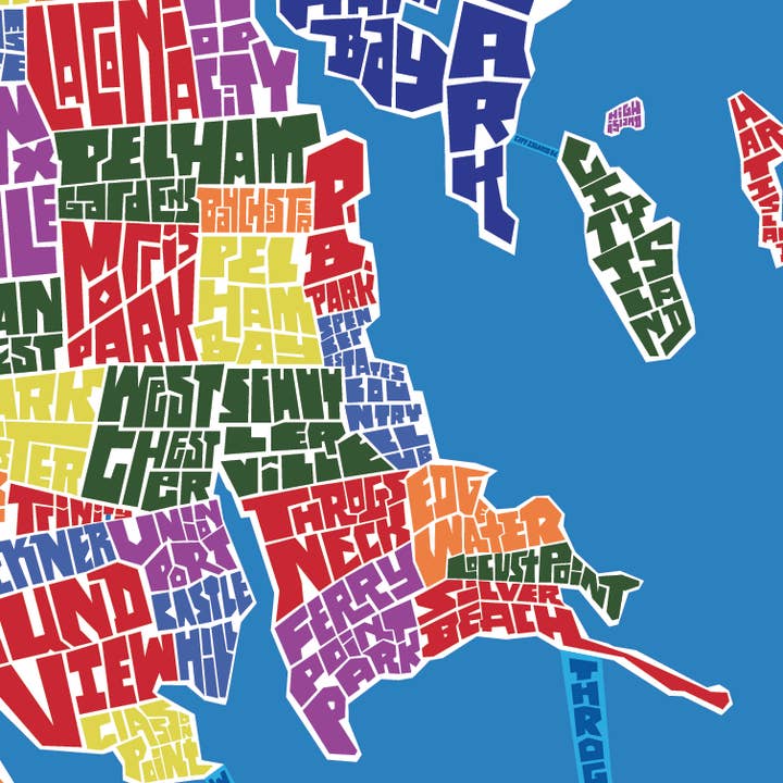 LOST DOG art & frame - Wholesale Art Print - Bronx Neighborhood Type Map6