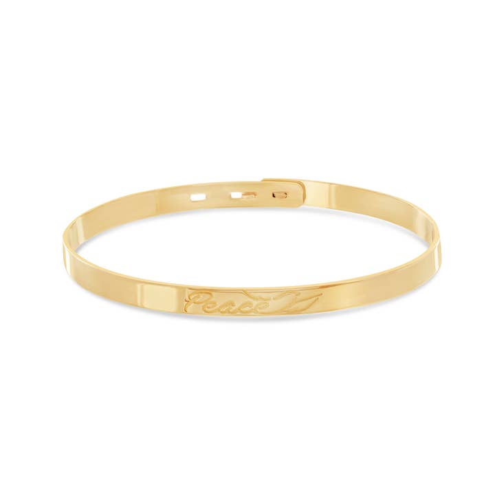 Peace gelbvergoldeter Armreif für den Großhandel von Enomis