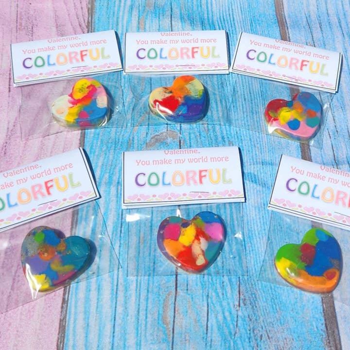 Snazzy Crayons – Engroshandel Gæstegave – Valentinsdag kort - Valentinsdag Crayon Hearts1