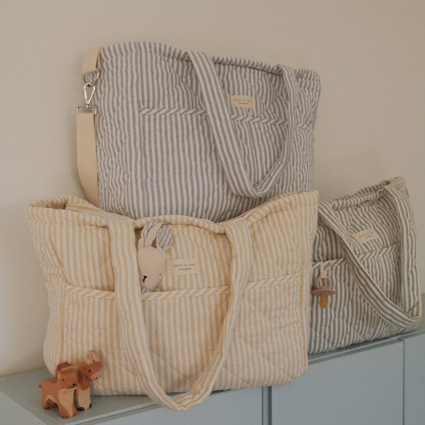 Dans le sac - Wholesale Diaper Bag - Baby - Organic cotton diaper bag - Striped collection12