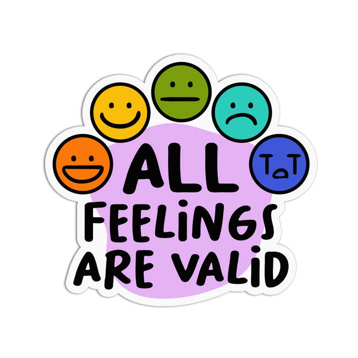 Mental Health All Feelings Are Valid Vinyl Textured Sticker for wholesale by Girls Printing House