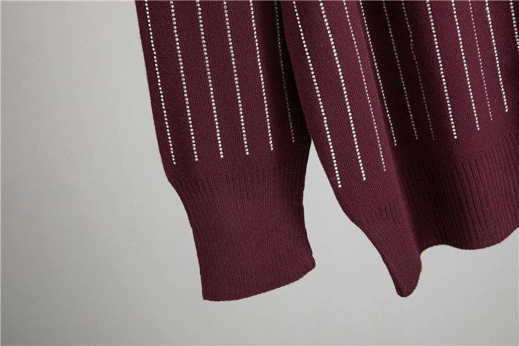 Marayn - Vente Robe – femme - Ensemble robe en maille avec cardigan et strass chic pour femmes13