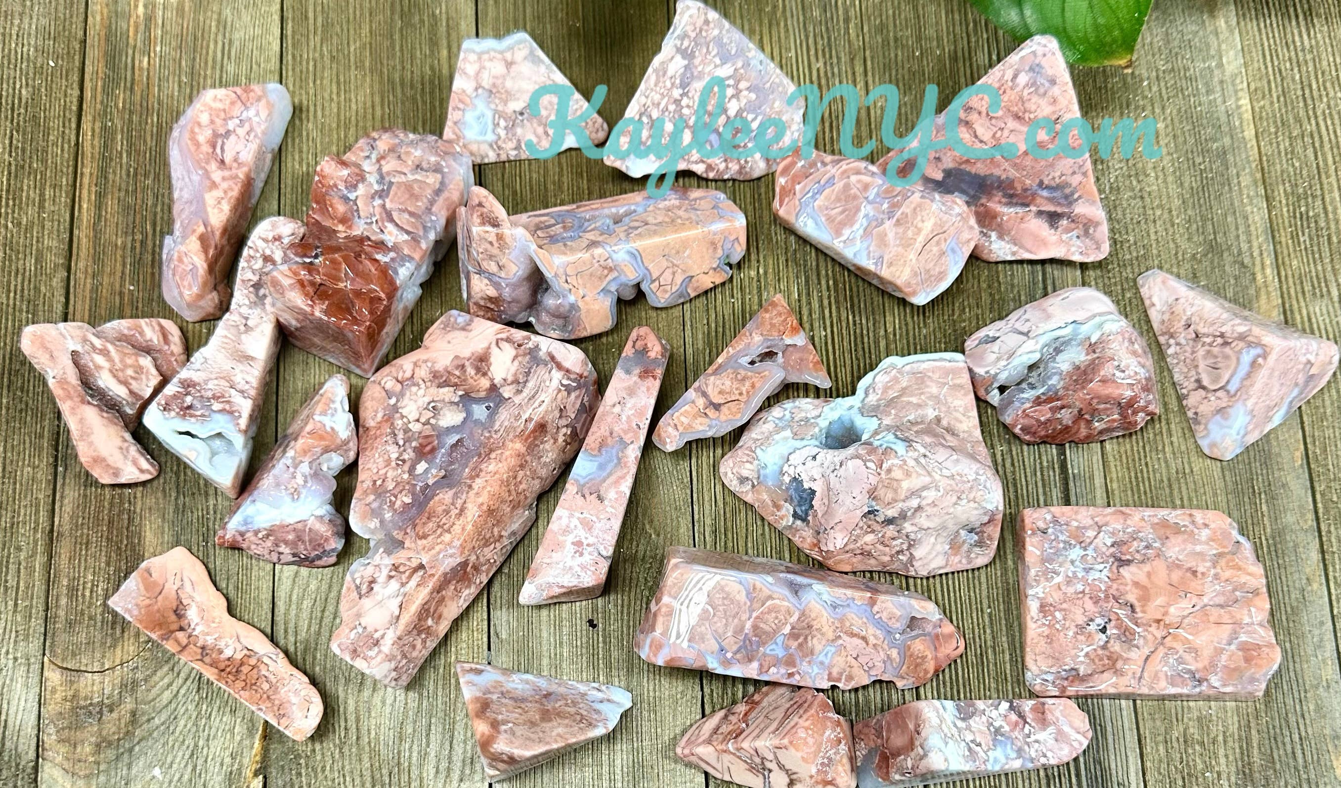 KayleeNYC - Vendita all'ingrosso Pietra/cristallo spirituale - 2 libbre di agata rosa naturale lucidata a forma libera2